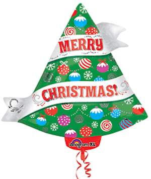 21 Inch Ribbon Christmas Tree Balloon