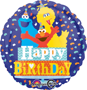 18 Inch Sesame Street Birthday Confetti Balloon