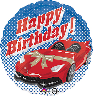18 Inch Happy Birthday Sports Car Balloon