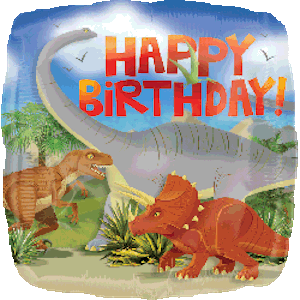 18 Inch Dino Happy Birthday Balloon