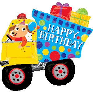 Birthday Dog & Dump Truck Balloon