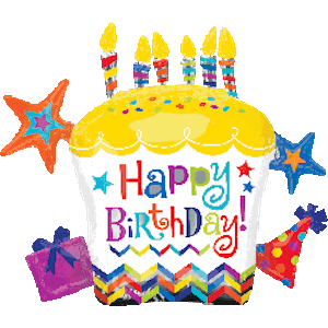 Happy Birthday Cupcake Star Balloon