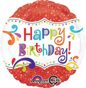 18 Inch Happy Birthday Sparkle Balloon