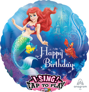 Little Mermaid Happy Birthday Singing Balloon