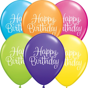 11 Inch Birthday Classy Script (6 pcs)