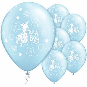 11 Inch It's A Boy Giraffe (6 pcs)