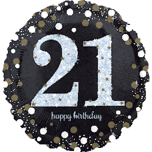 18 Inch Sparkling Birthday 21 Balloon