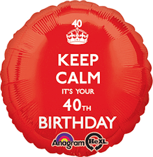 18 Inch Keep Calm 40th Birthday Balloon