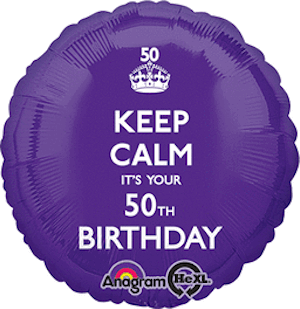 18 Inch Keep Calm 50th Birthday Balloon