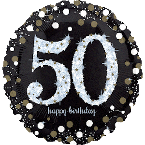 18 Inch Sparkling Birthday 50 Balloon