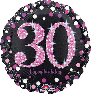 18 Inch Pink Celebration 30 Balloon