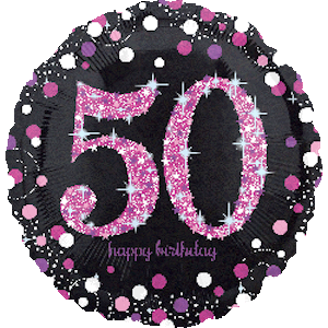 18 Inch Pink Celebration 50th Balloon