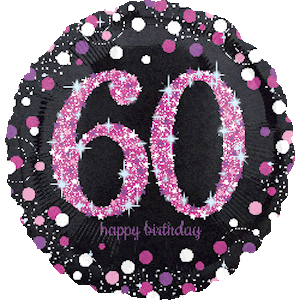 18 Inch Pink Celebration 60th Balloon