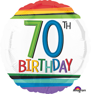 18 Inch Rainbow Birthday 70 Balloon