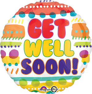 18 Inch Get Well Soon Fun Patterns Balloon