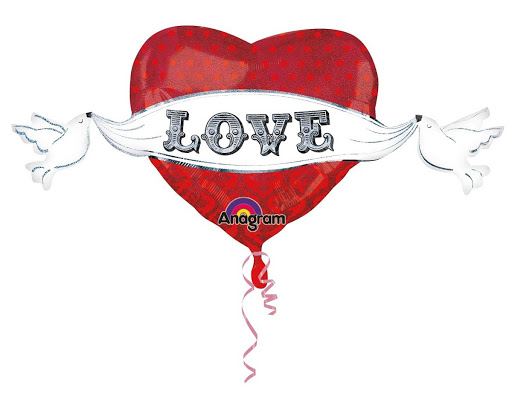 Love Doves Tapestry Shape Foil Balloon
