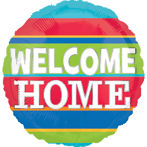 18 Inch Welcome Home Colourful Stripes Balloon