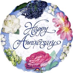 18 Inch Happy Anniversary Garden Bouquet Balloon