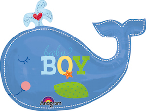Ahoy Baby Boy Whale Balloon