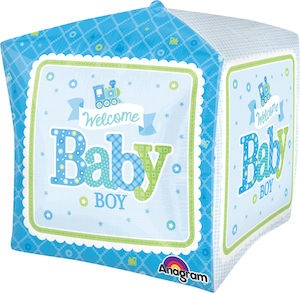 Cubez Welcome Baby Boy Train Balloon