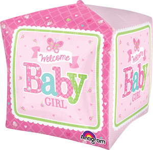 Cubez Welcome Baby Girl Butterfly Balloon