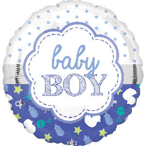 18 Inch Baby Boy Scallop Balloon