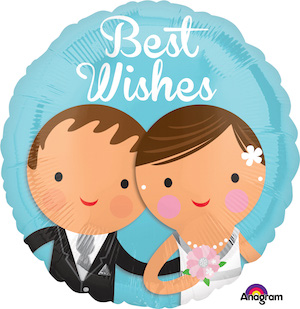 18 Inch Best Wishes Wedding Couple Balloon
