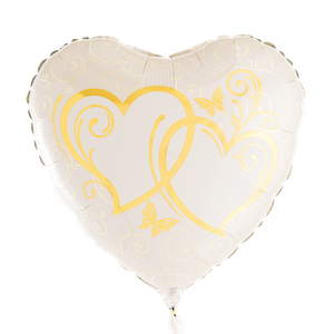 18 Inch Entwined Hearts Gold Balloon