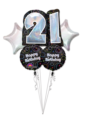 21 Time to Party Balloon Bouquet