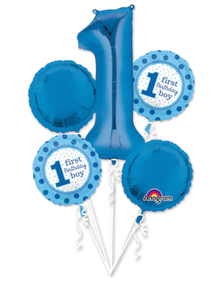 1st Birthday Boy Balloon Bouquet