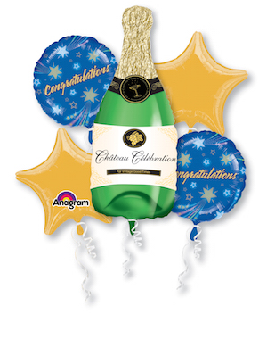 Champagne Bottle Congrats Balloon Bouquet