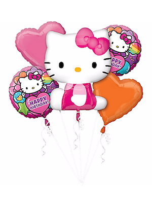 Hello Kitty Birthday Rainbow Balloon Bouquet