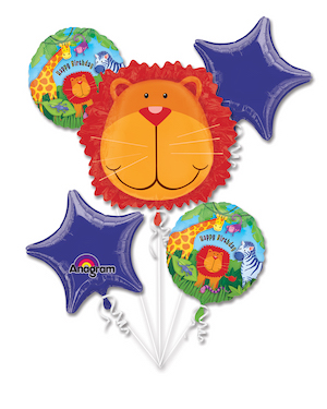 Jungle Animals Birthday Balloon Bouquet