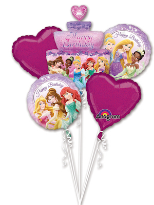Princess Birthday Cake Balloon Bouquet