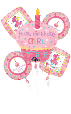 Sweet Little Cupcake Girl Balloon Bouquet