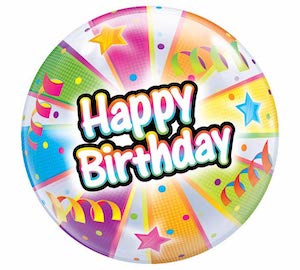 Birthday Radiant Streamers Bubble Balloon