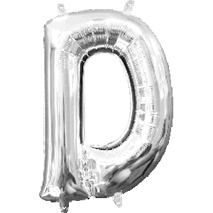 16 Inch Silver Letter D Balloon