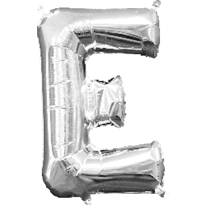 16 Inch Silver Letter E Balloon