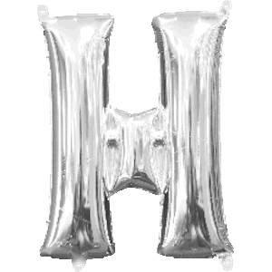 16 Inch Silver Letter H Balloon