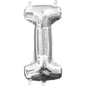 16 Inch Silver Letter I Balloon