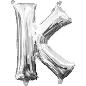 16 Inch Silver Letter K Balloon
