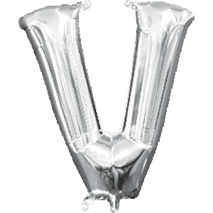 16 Inch Silver Letter V Balloon