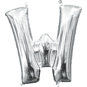 16 Inch Silver Letter W Balloon