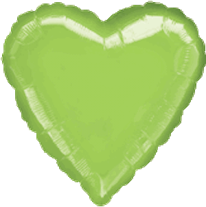 18 Inch Metallic Lime Green Heart Balloon