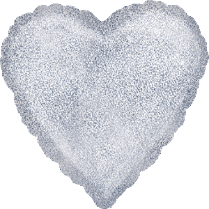 18 Inch Silver Dazzler Heart Balloon