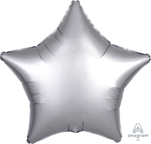 19 Inch Satin Luxe Platinum Star Balloon