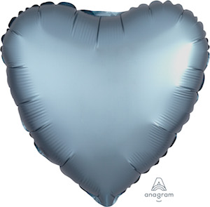 18 Inch Satin Luxe Steel Blue Heart Balloon