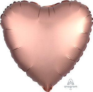 18 Inch Satin Luxe Rose Copper Heart Balloon