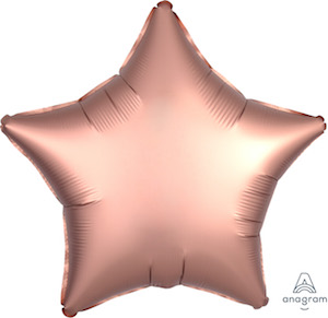 19 Inch Satin Luxe Rose Copper Star Balloon