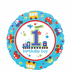 18 Inch All Aboard 1st Birthday Balloon